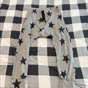 Nununu Gray Jogger Pants with Black Star Design